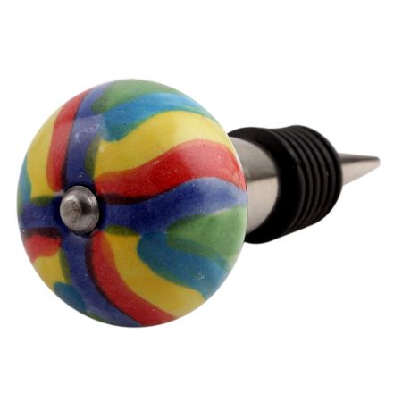 Rangoli Ceramic Wine Stopper (Pack Of One Piece)